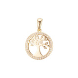 Colgante Halo Tree en Oro Rosa bicolor, baño de Oro 14K colores