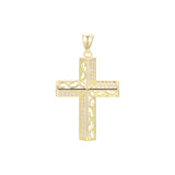 Filigree paved White CZ Rose Gold cross pendant
