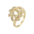 Solit?r- und gepflasterte wei?e CZ-Cluster-Stackacble-Ringe aus 14-kar?tigem Gold und 18-kar?tigem Gold