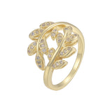 Solit?r- und gepflasterte wei?e CZ-Cluster-Stackacble-Ringe aus 14-kar?tigem Gold und 18-kar?tigem Gold