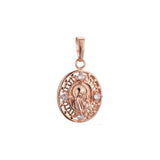 Pingente Virgem Maria de Kazan em ouro rosa, cores banhadas a ouro 14K