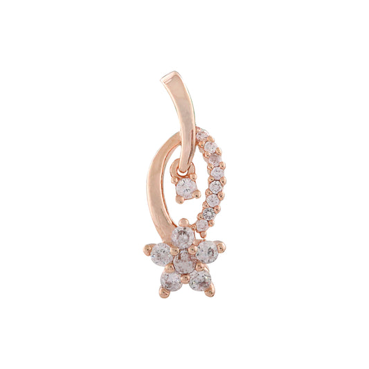 Rose Gold Cluster White CZ Pendant