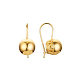 14K ゴールド、18K ゴールド、ローズゴールドメッキ色のビーズ ランタン ワイヤー フック イヤリング