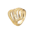 Anillos de oro de 14 quilates con circonitas blancas pavimentadas con llave griega