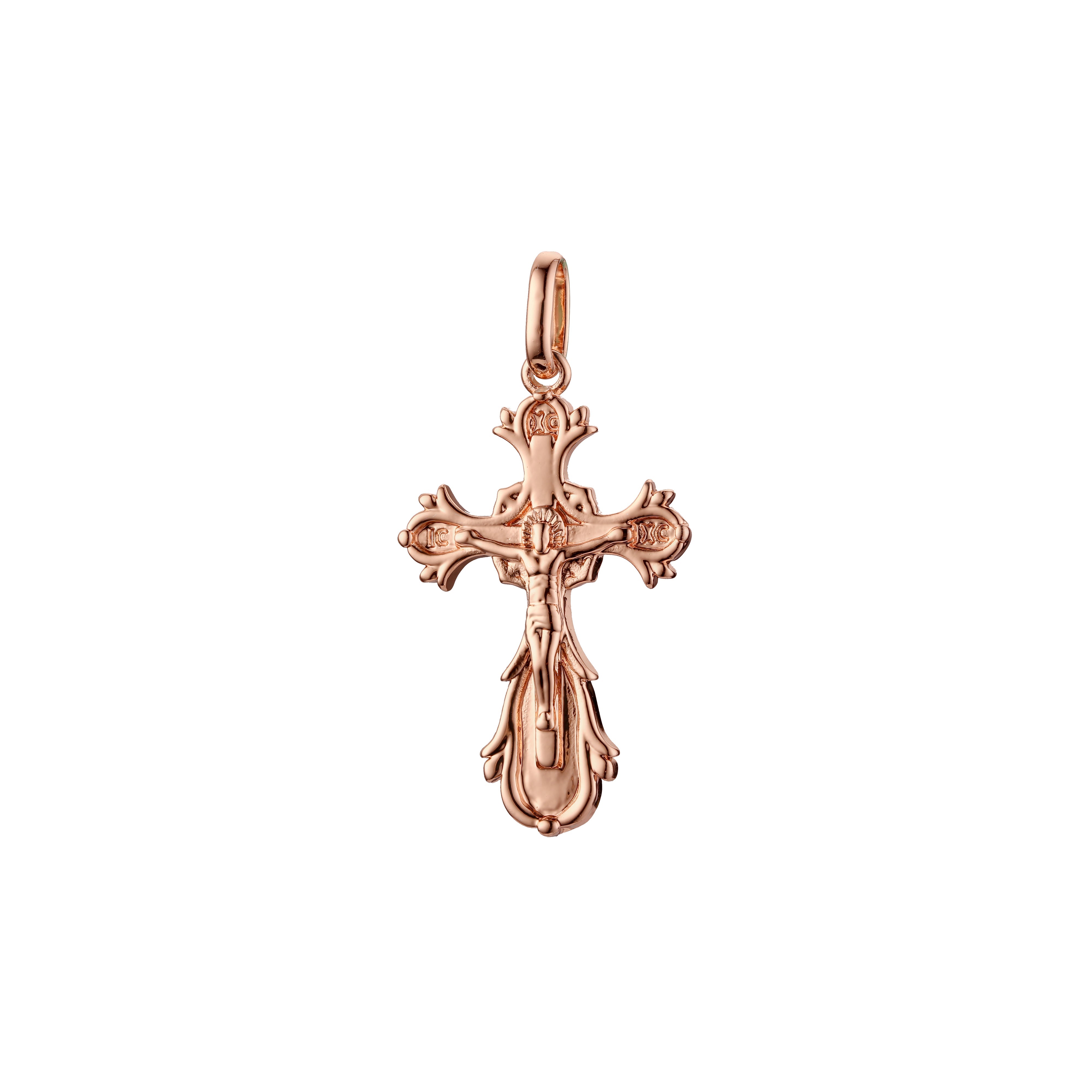 🔥 Maltese Eastern Orthodox Russian pendant in Rose Gold two tone, 14K Gold plating colors