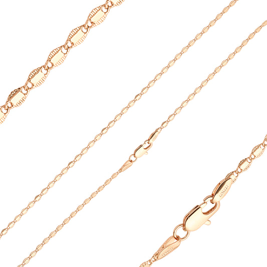 {カスタマイズ} 14K ゴールド スリム マリナー リンク ハンマード チェーン
