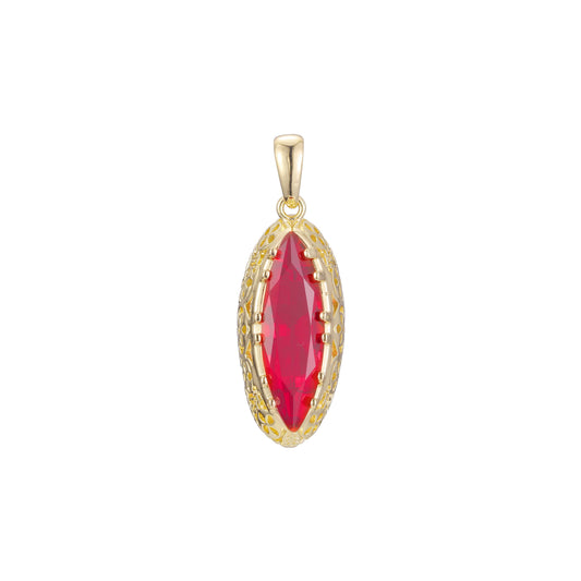 Solitaire Marquise pendant in 14K Gold, Rose Gold plating colors