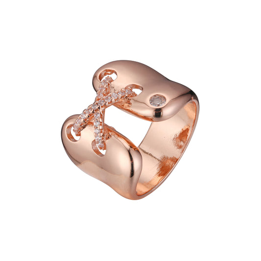 Anéis de cadarço da moda em ouro rosa