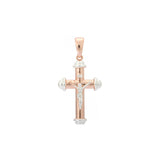 Rose Gold two tone Eastern Orthodox Russian pendant
