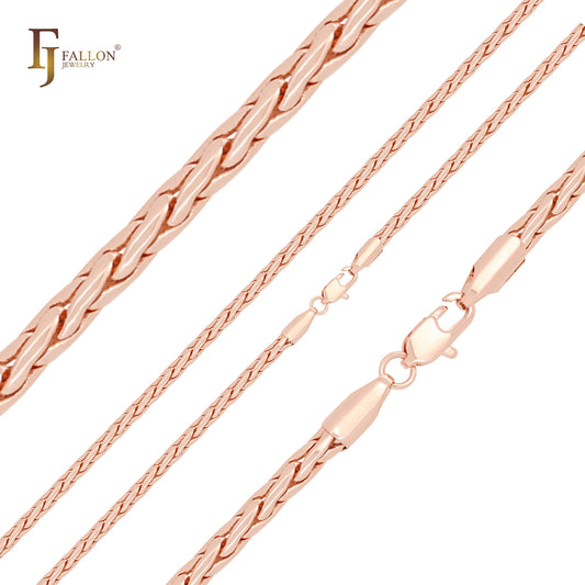 Thin Spiga wheat 14K Gold, Rose Gold chains