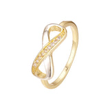 14K Gold Infinity rings paving stone