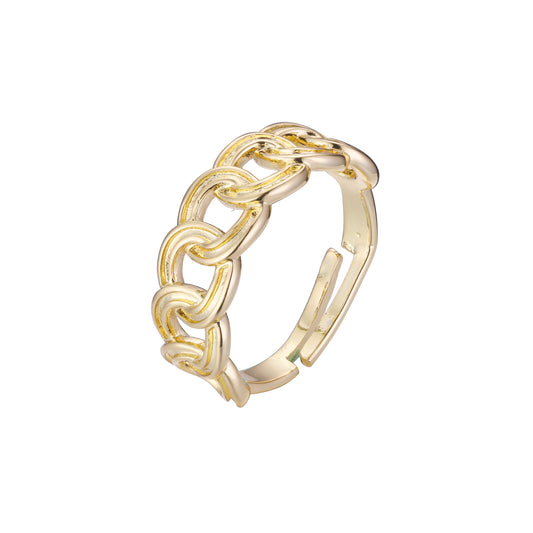 Anéis abertos em ouro 14K, cores banhadas a ouro rosa