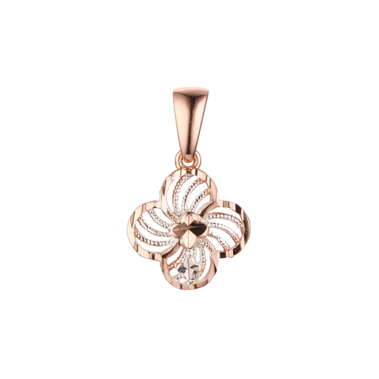 Clover in clover pendant in Rose Gold two tone, 14K Gold plating colors