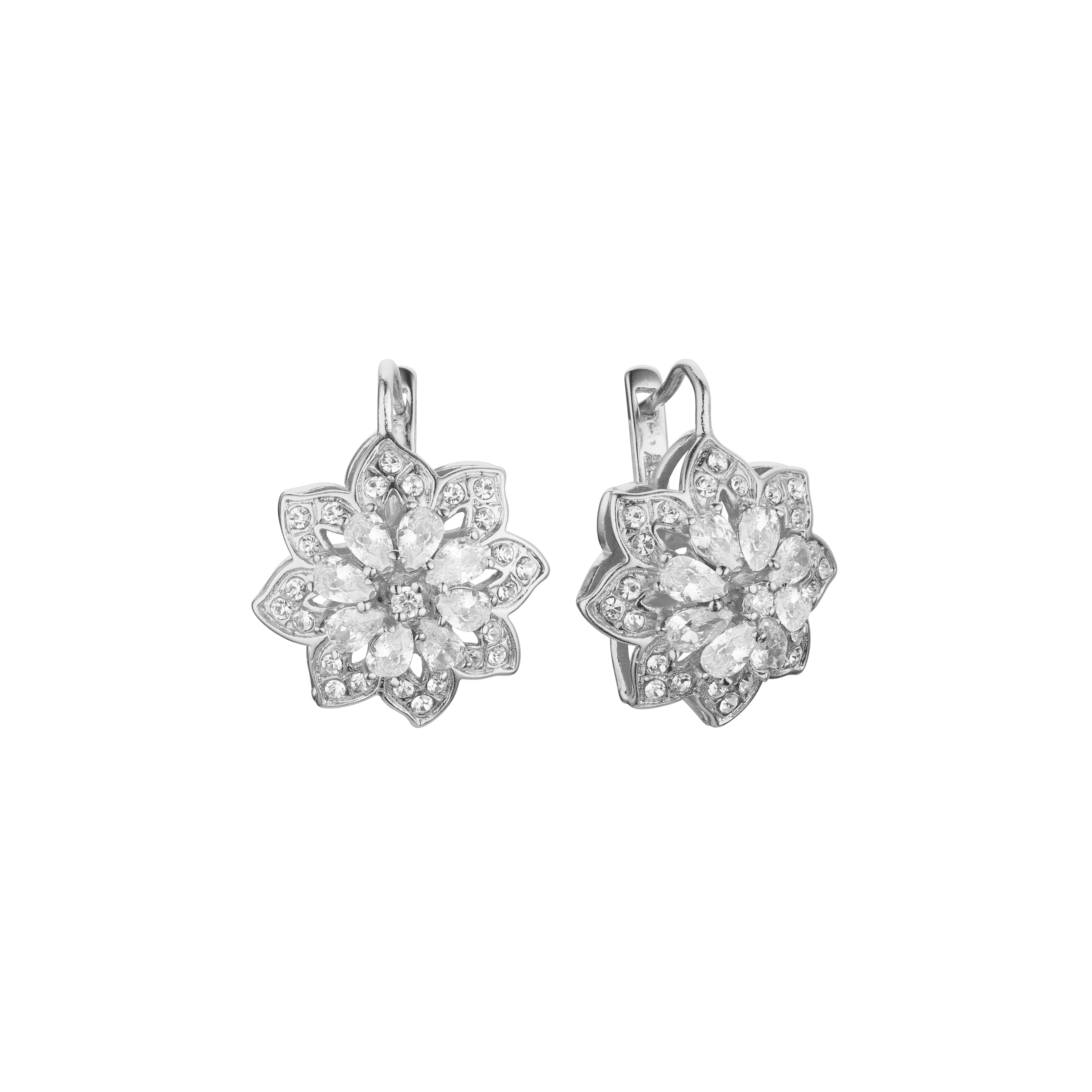 Cluster-Ohrringe mit Sonnenblumenbl¨¹ten in den Farben 14 Karat Gold, Wei?gold und Ros¨¦gold