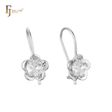 Серьги-крючки из проволоки из Красное золото 585 пробы с двухцветным покрытием