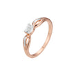 Rose Gold two tone solitaire rings