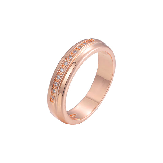 Wedding band rings in 14K Gold, Rose Gold, two tone plating colors