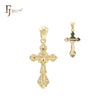 Pingente de cruz ortodoxa em ouro 14K, ouro rosa, crucifixo em ouro branco