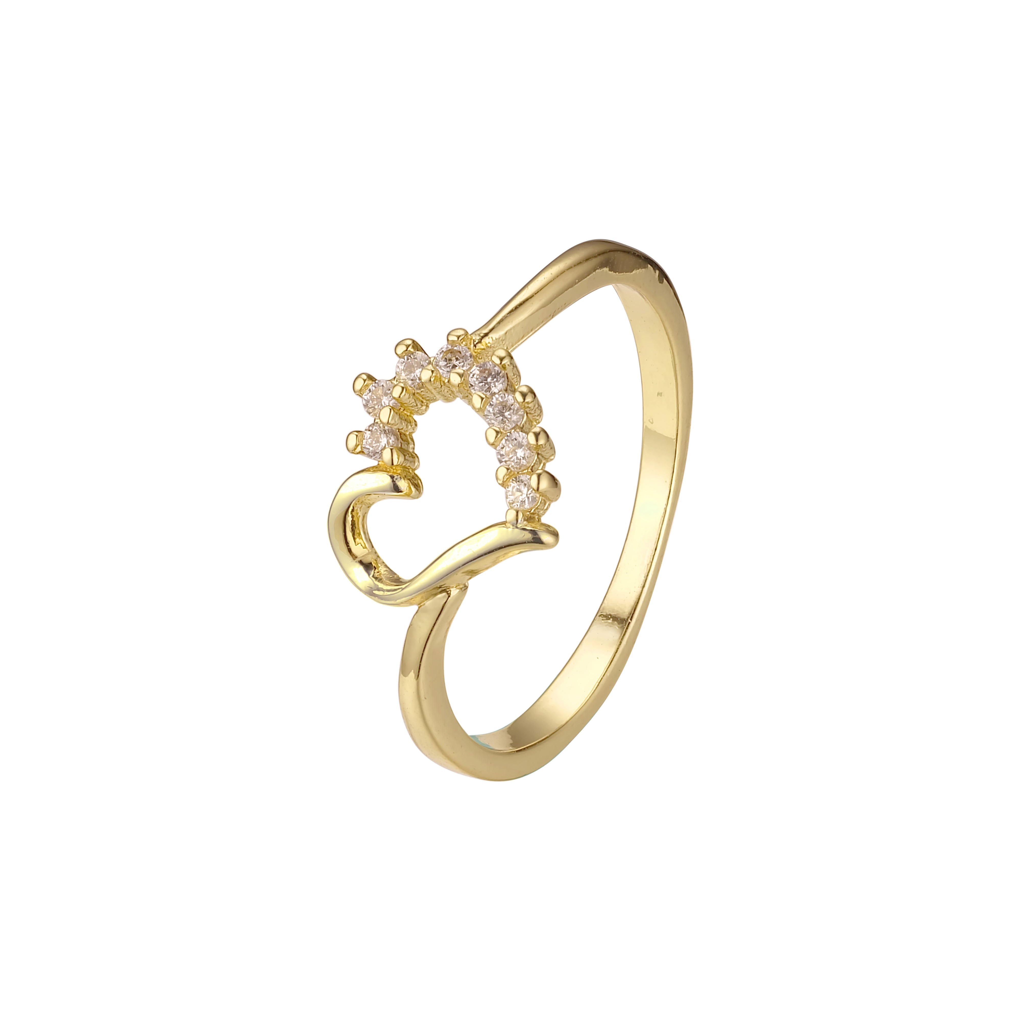 Heart rings in 14K Gold, two tone plating colors
