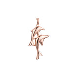 Double dolphin pendant in Rose Gold, 14K Gold plating colors