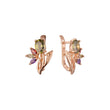 Luxuriöse Cluster bunte CZs Blume Rose Gold Ohrringe