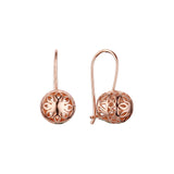 .Rose Gold lantern wire hook flower beads earrings