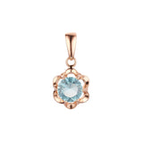 Solitaire Rounded CZ 14K Gold, Rose Gold pendant