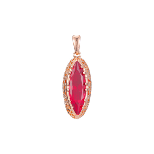 Solitaire Marquise pendant in 14K Gold, Rose Gold plating colors