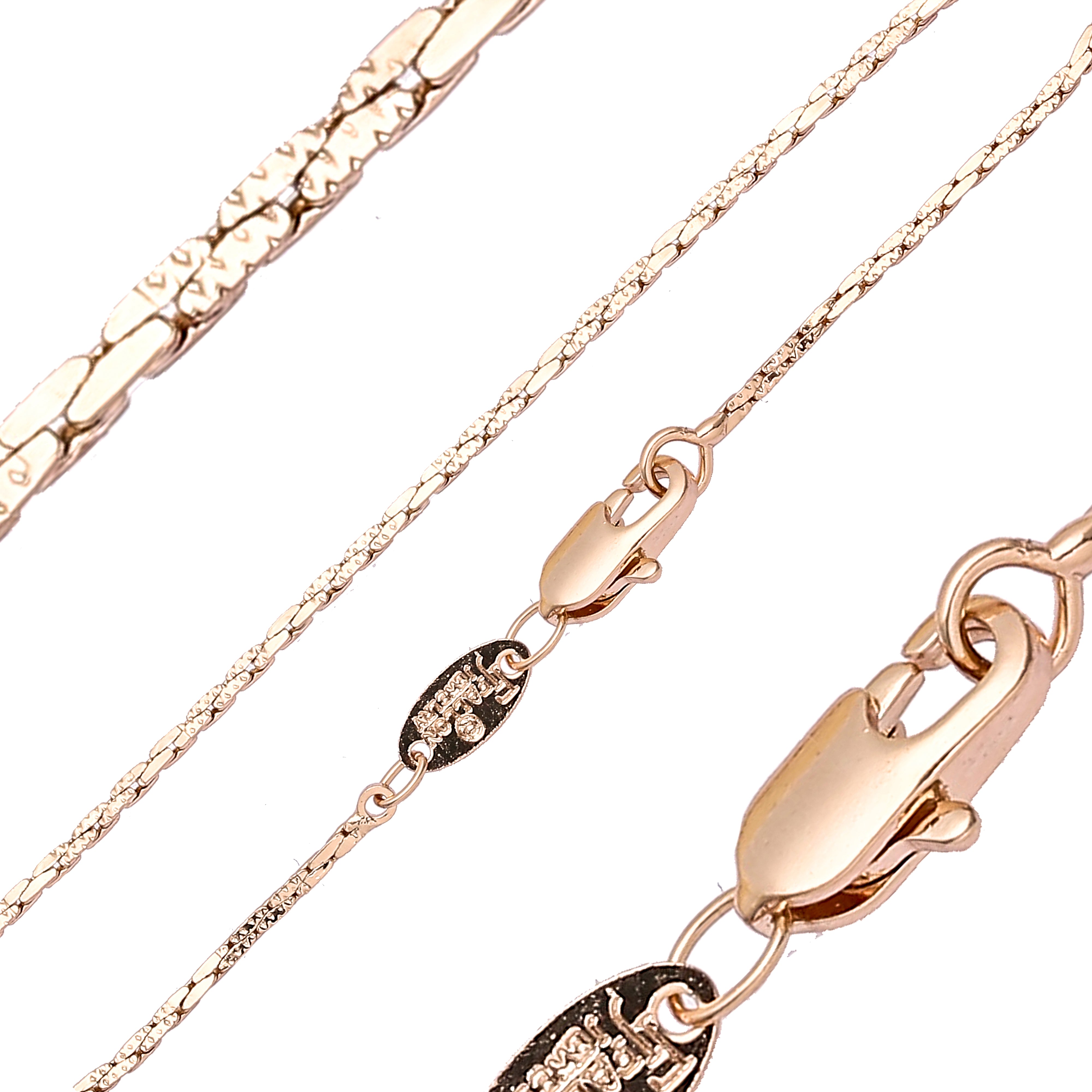 {カスタマイズ} 14K ゴールドメッキのファンシーボストンリンクハンマーチェーン