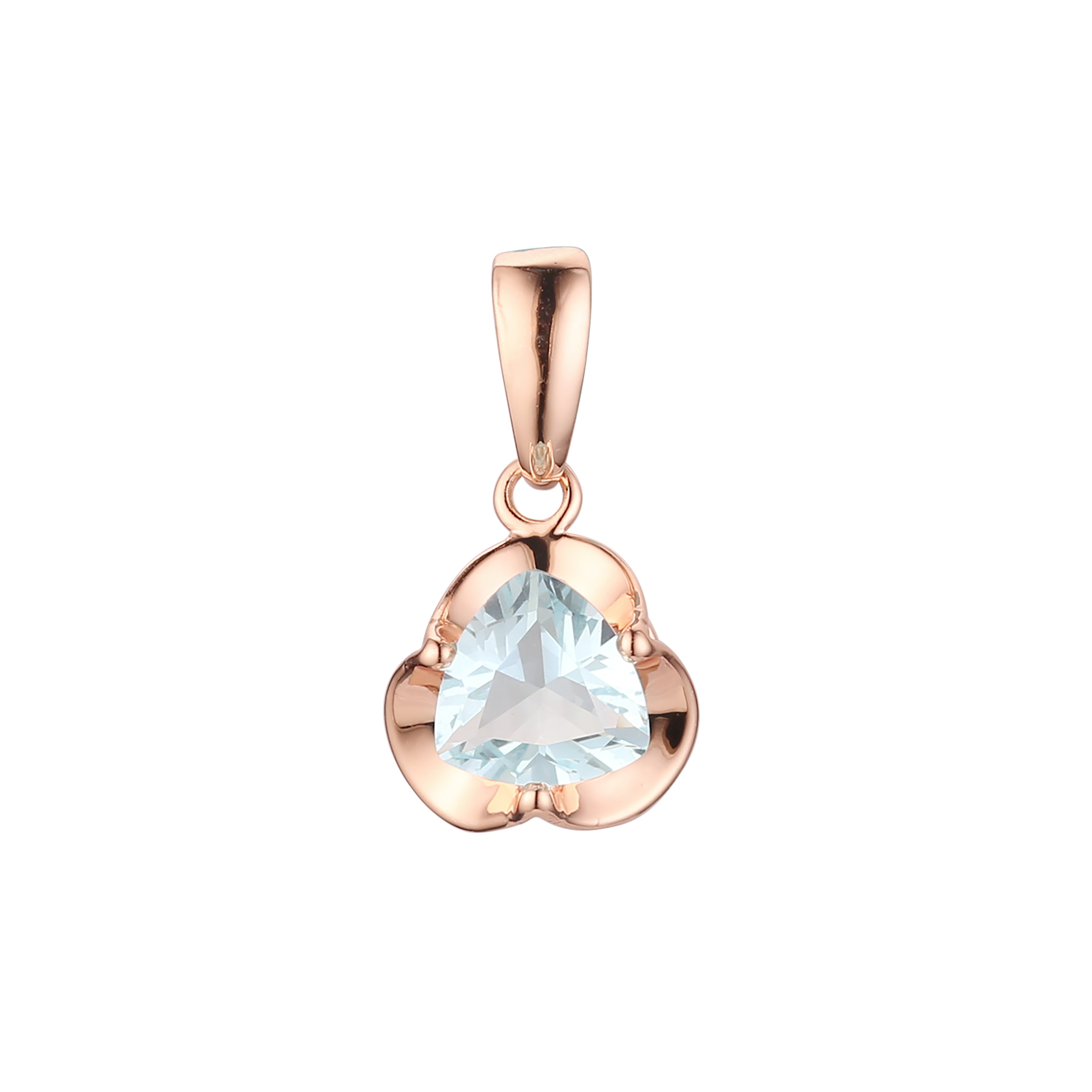 Solitär-Anhänger mit buntem Zirkonia 14 Karat Gold, Roségold, Weißgold