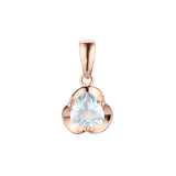 Solitär-Anhänger mit buntem Zirkonia 14 Karat Gold, Roségold, Weißgold