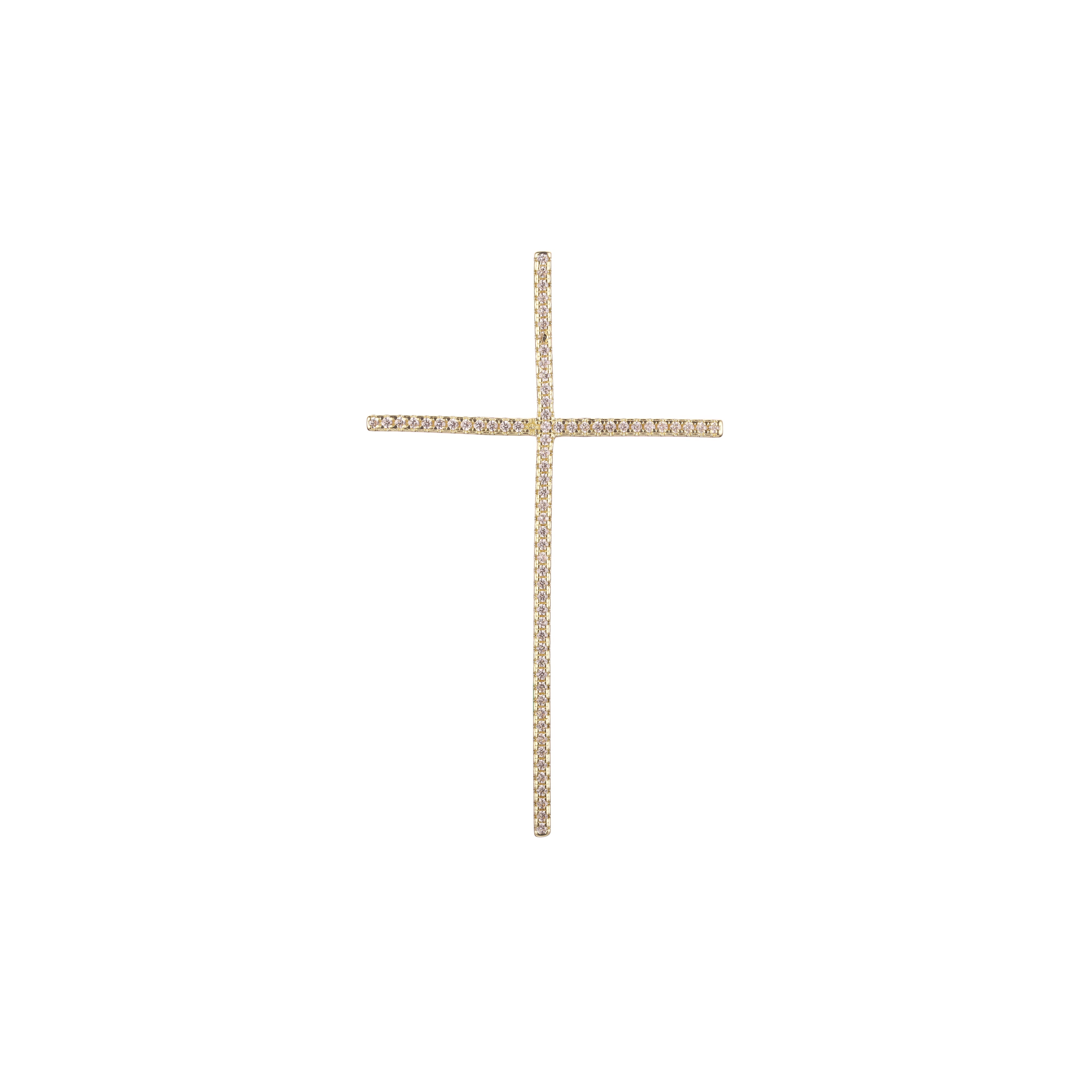 Minimalism 14K Gold Latin Cross Pendant