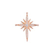 Cluster White CZs Shiny Rose Gold, 14K Gold Star pendant