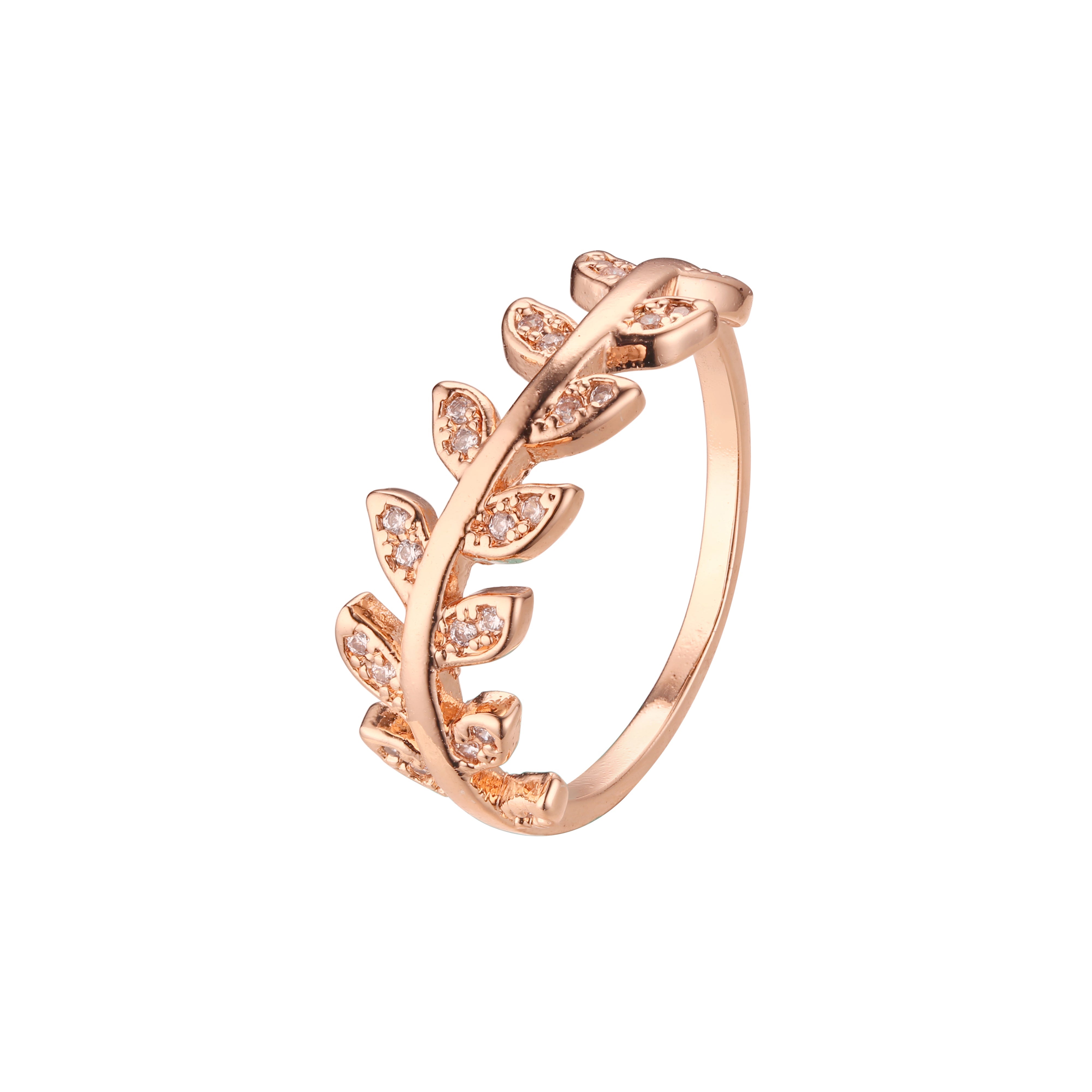 A moda deixa anéis em ouro 14K, cores banhadas a ouro rosa