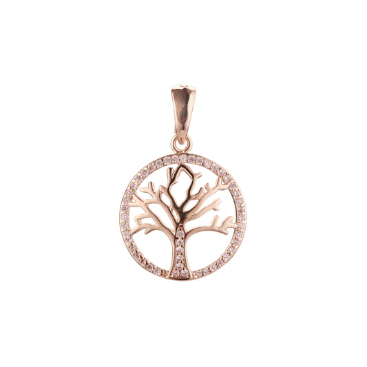 Halo tree pendant in Rose Gold, 14K Gold plating colors
