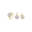 14K Gold two tone solitaire cluster set
