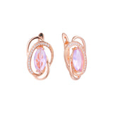 Solitär-Marquise-Ohrringe aus 14 Karat Gold und Roségold, zweifarbig