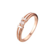 Anillos solitarios de oro rosa de dos tonos