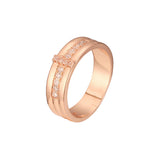 Rose Gold cross band rings