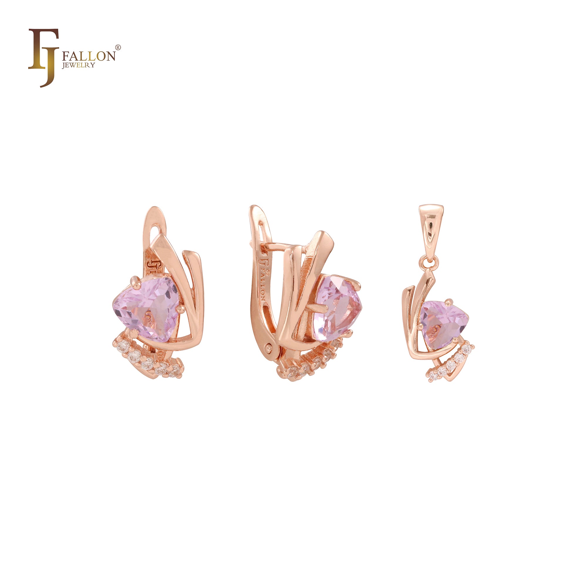 Conjunto Ouro Rosa com Pingente