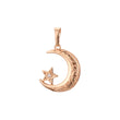 Islamic Star and crescent Pendant in Rose Gold, 14K Gold plating colors