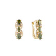 Aretes de oro de 14k con tres piedras