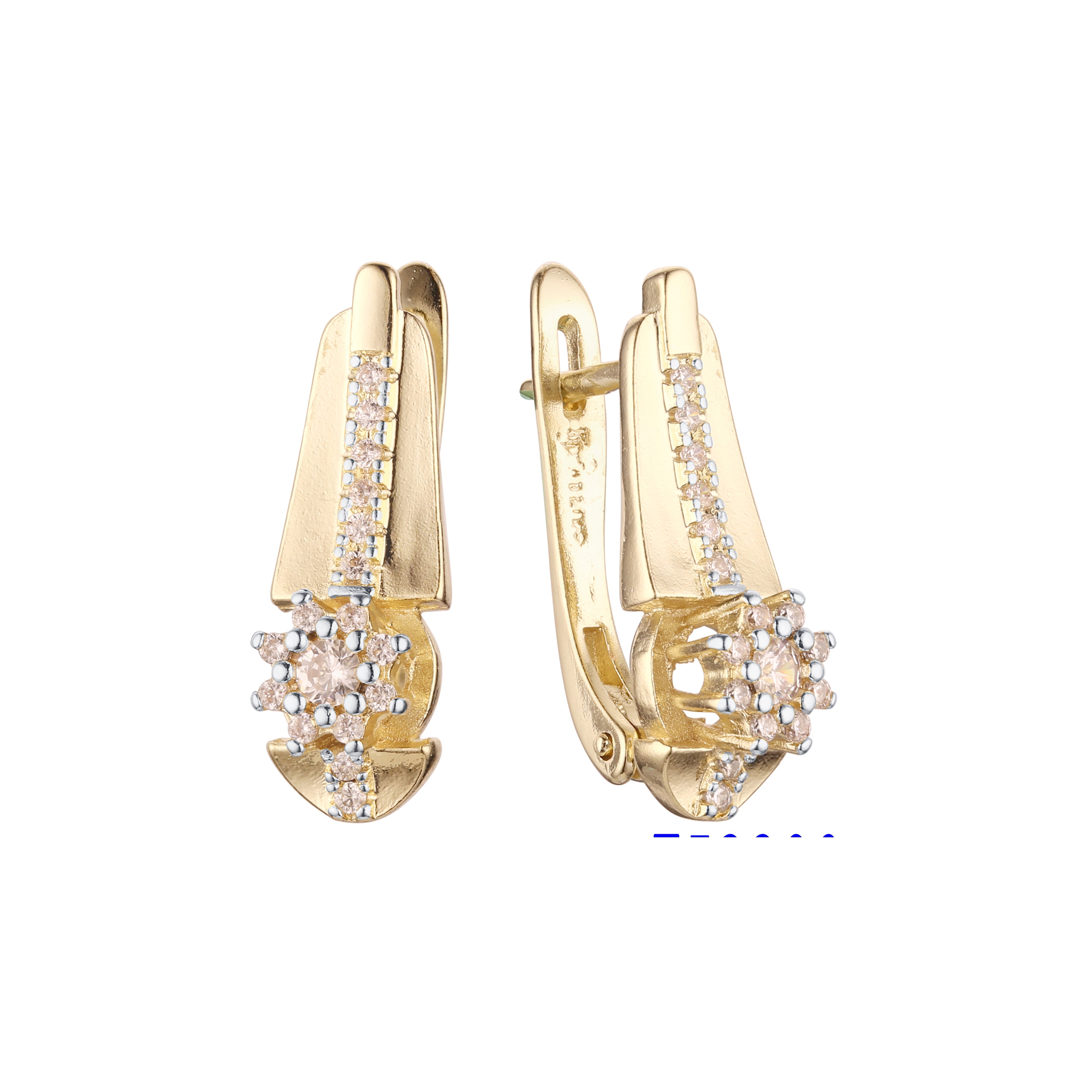 Aretes en Oro 14K, Oro Blanco, Oro Rosa, baño en dos tonos