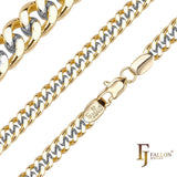 Cadenas Cubanas Clásicas Estilo Miami, enchapadas en Oro Amarillo de 14K en dos tonos, Oro 18K, Oro Blanco RF