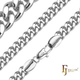 .Cadenas de eslabones cubanos Estilo Miami Clásicas enchapadas en Oro Blanco, Oro 14K, dos tonos SF