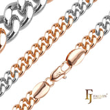 .Cadenas de eslabones cubanos estilo Miami clásicas chapadas en oro rosa, dos estilos y dos tonos SF