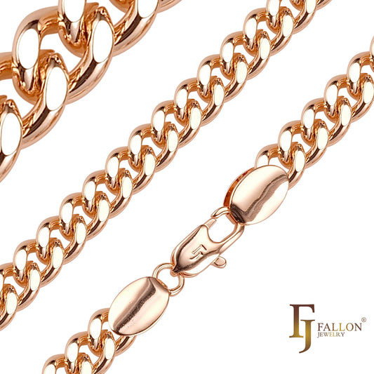 .Klassische kubanische Gliederketten im Miami-Stil mit Roségoldbeschichtung, zwei Stile, zweifarbig SF
