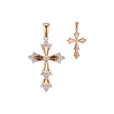 Latin Rose Gold two tone cross pendant