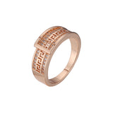 Anéis da moda com chave grega em ouro 14K e ouro rosa