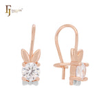 Rabbit ear 14K Gold, Rose Gold, White Gold wire hook child earrings